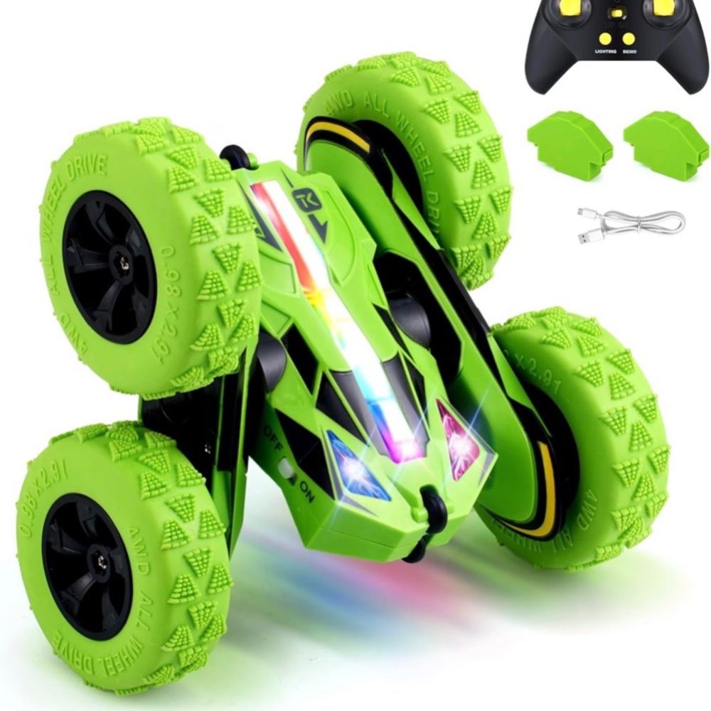 Green Remote Control Stunt Car